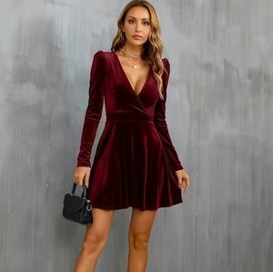 Red velvet dress